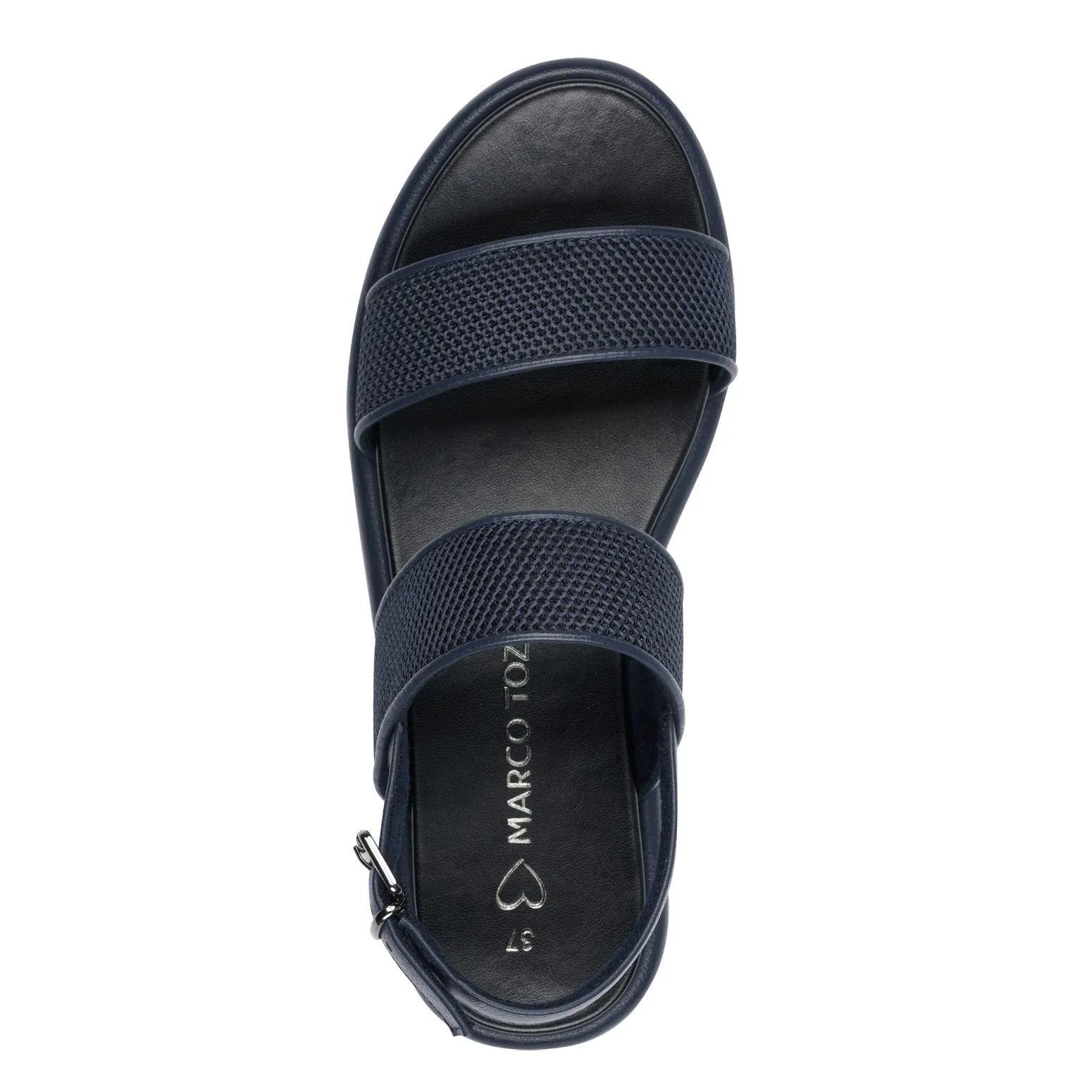 Straw Detail Sandal - Navy