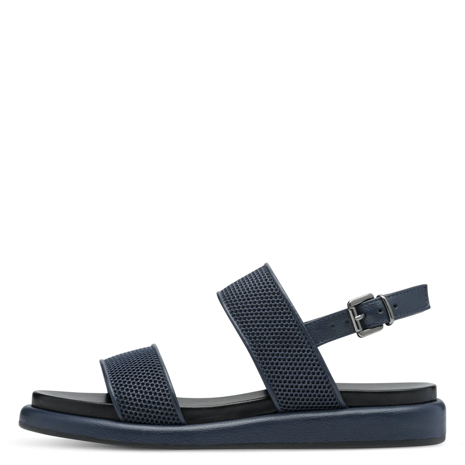 Straw Detail Sandal - Navy