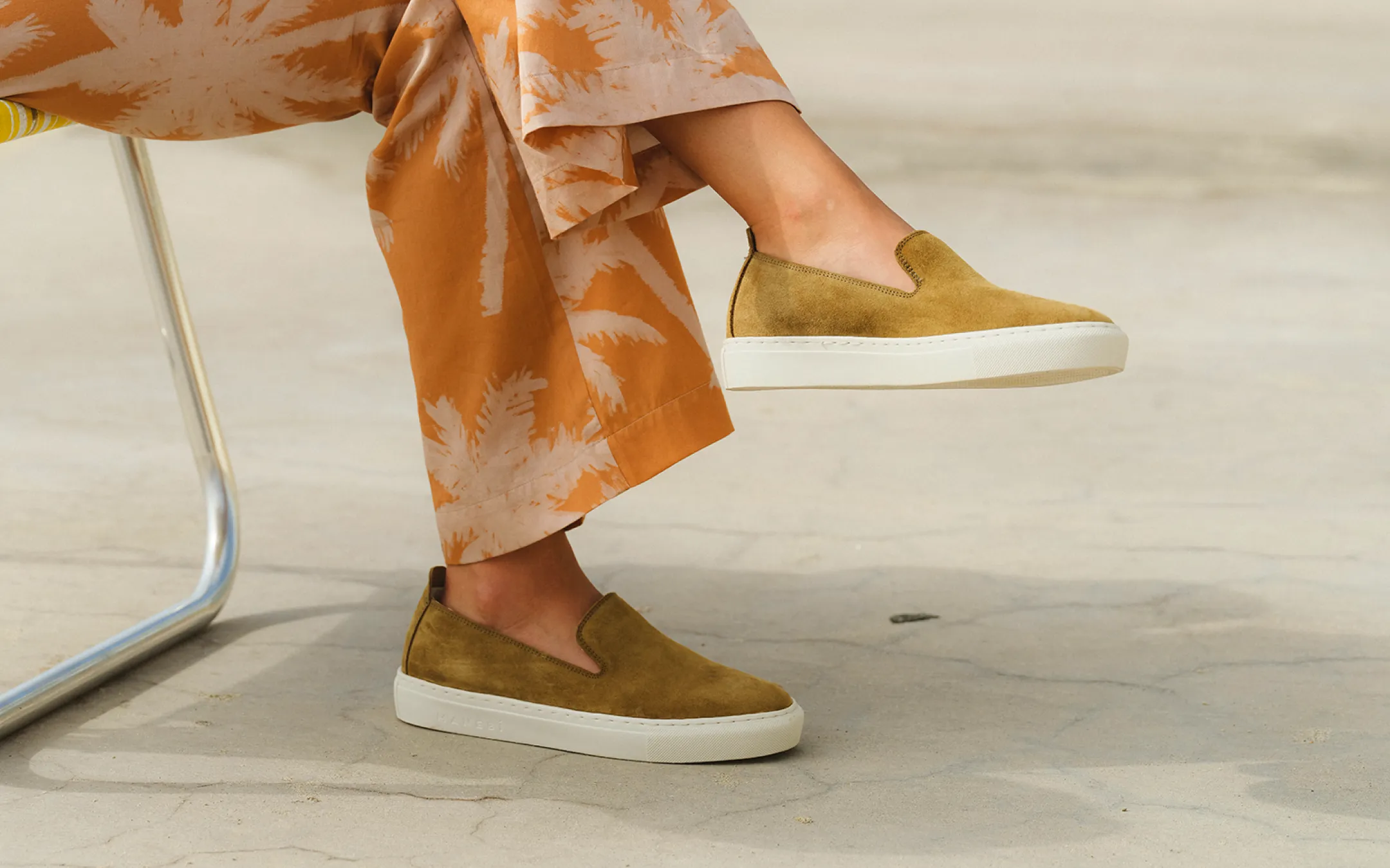 Suede Slip-On - R41SO - Kaki Green