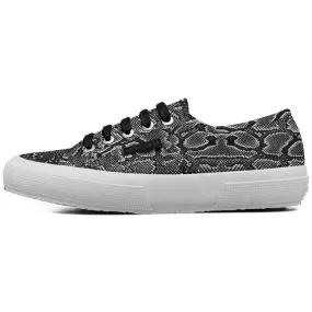 Superga 2750 Fantasy Black White Snake Print Womens Canvas Trainers