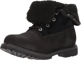 Timberland Women's Authentics Teddy Fleece Waterproof Fold-Down Nubuck Boot