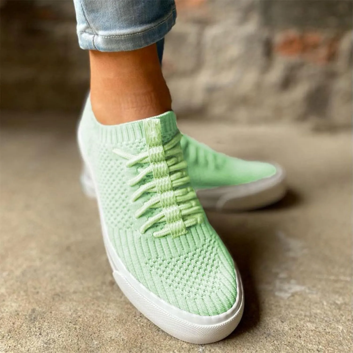 Walking Shoes for Women,Lace Up Breathable Sneakers Canvas Slip on Walking Running Shoes Office Loafers Comfort Tennis Shoes