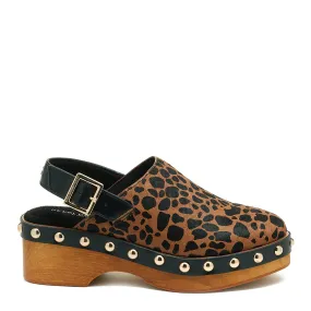 Warehouse Leopard Slingback Clog